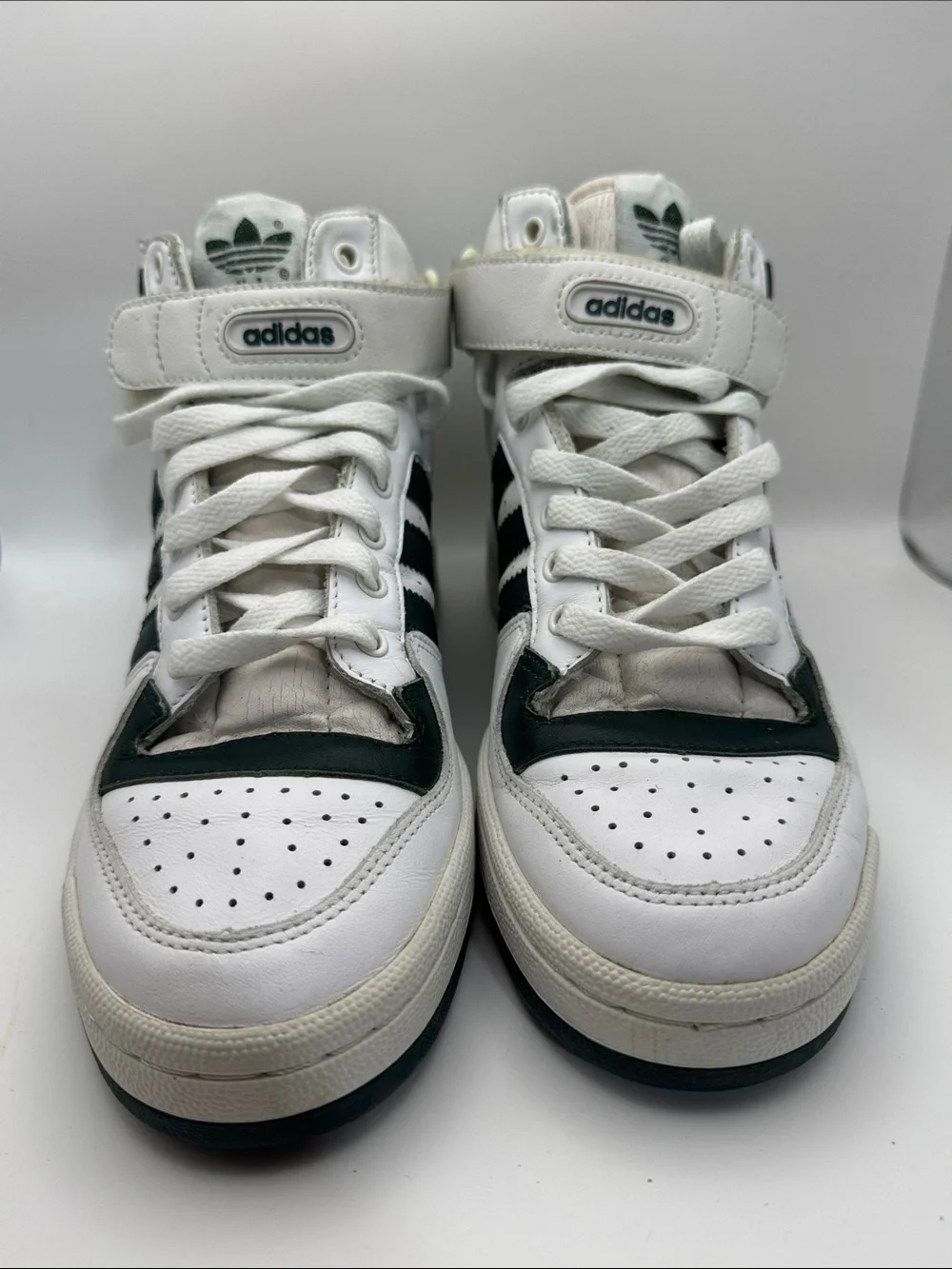 Vintage Retro 2002 Adidas Forum 84 Green & White Shoes Size 8.5 US